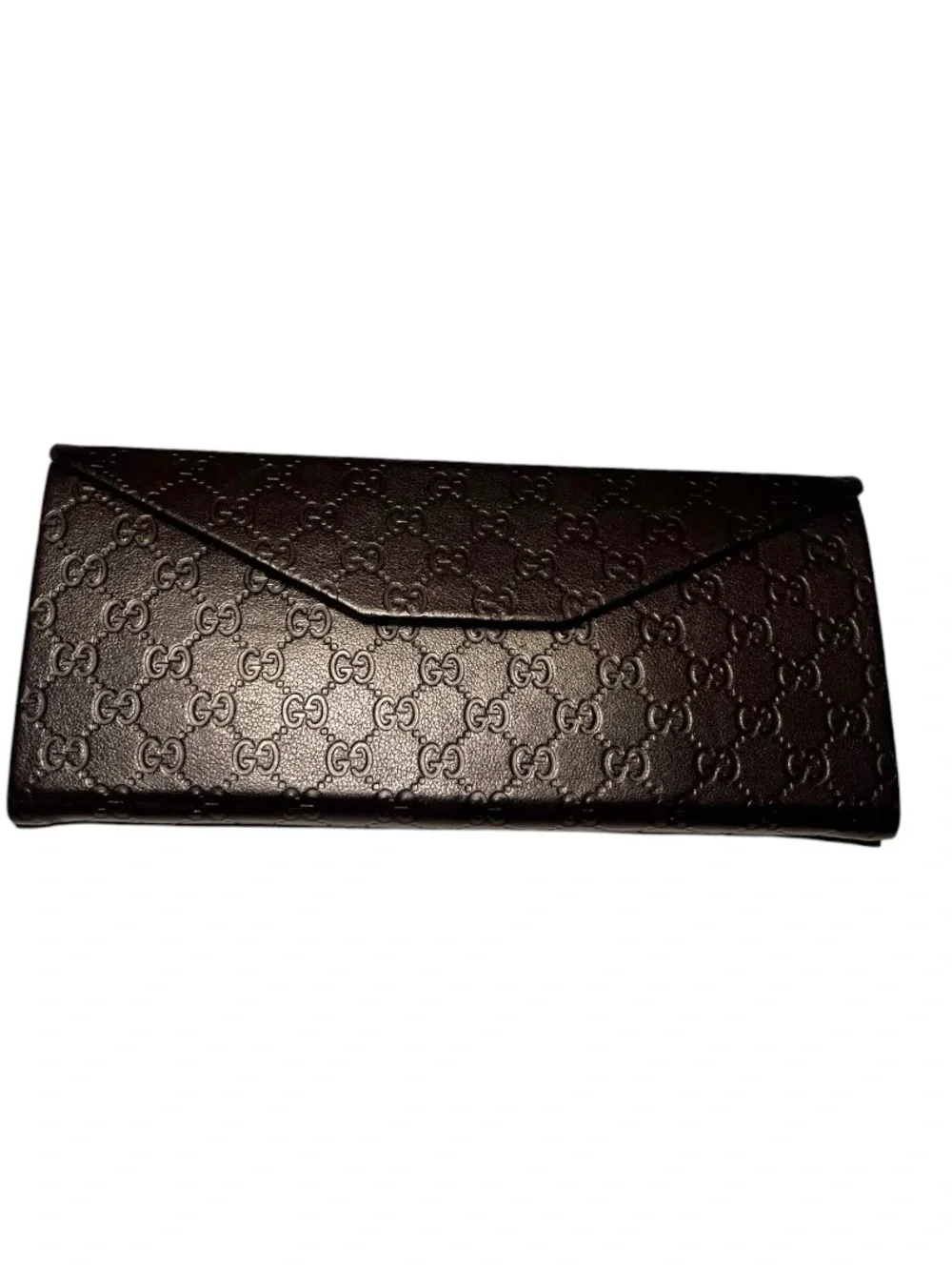 EUC GUCCI || GG- Shima Dark Brown Monogram Trifold Sunglasses Case